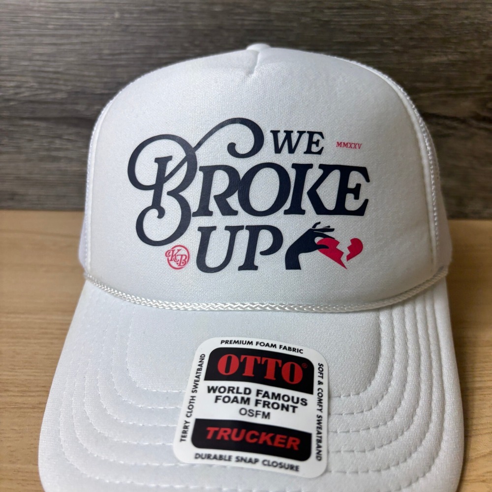 We Broke Up Hat Cap Snap Back White Rope Trucker Otto - Picture 3 of 9